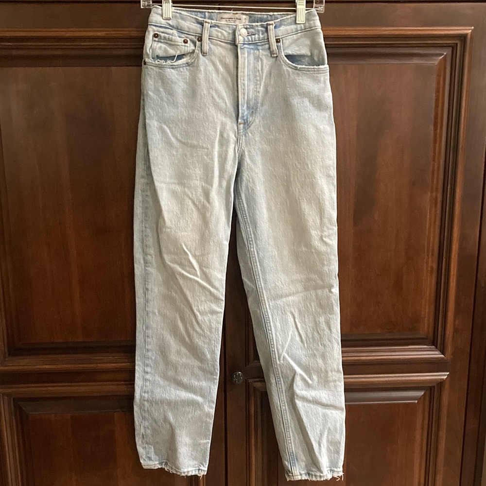 Abercrombie & Fitch Light Blue Straight Leg High Rise Jeans